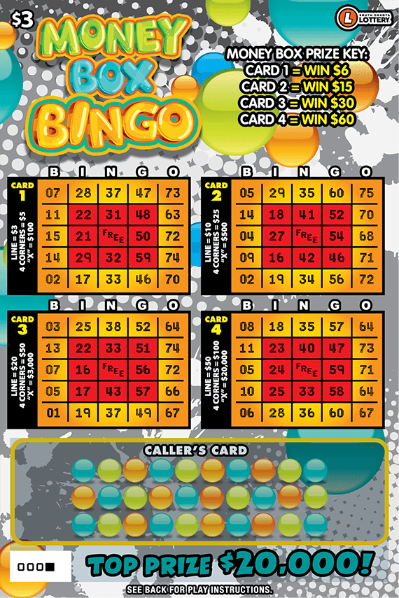 Money Box Bingo scratch-off ticket
