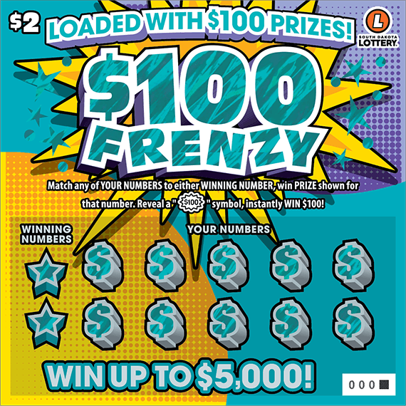 $100 Frenzy scratch-off ticket