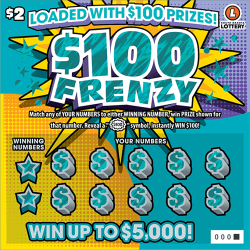 $100 Frenzy scratch-off ticket