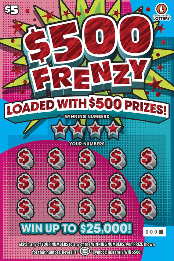 $500 Frenzy scratch-off ticket
