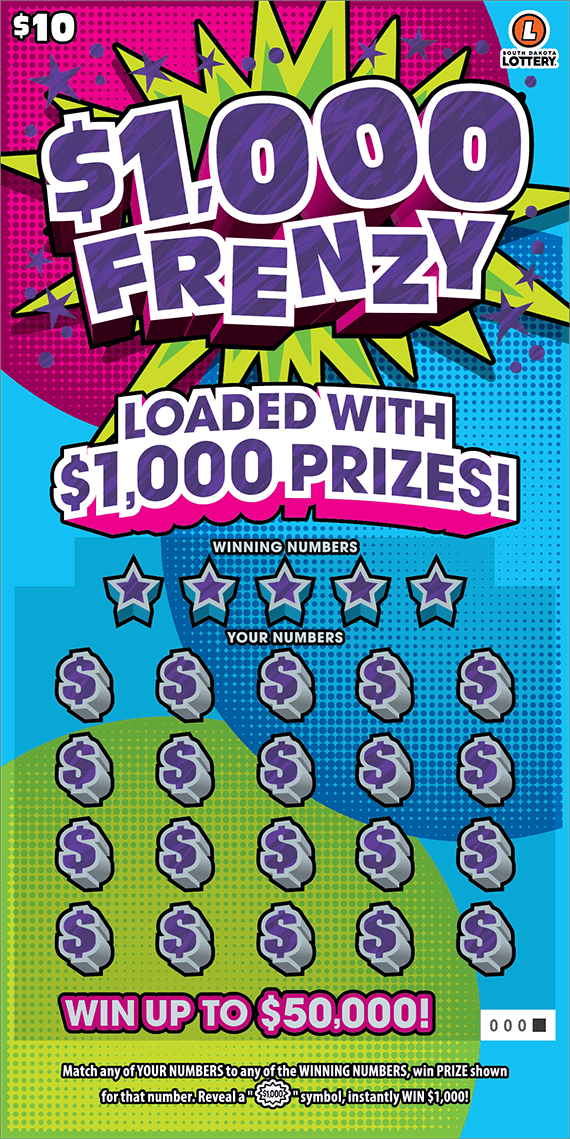 $1,000 Frenzy scratch-off ticket
