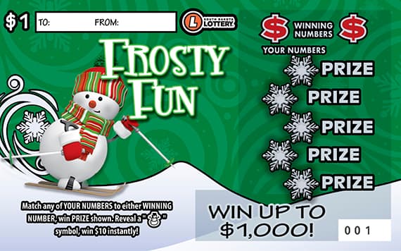 Frosty Fun scratch-off ticket