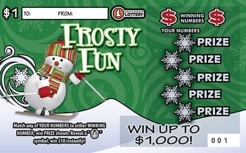 Frosty Fun scratch-off ticket