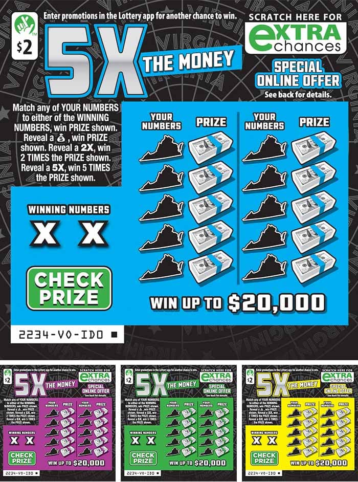 5X The Money scratch-off ticket