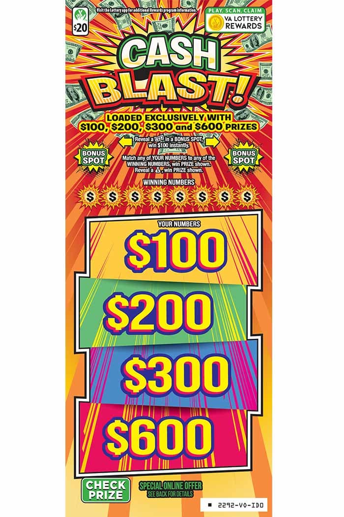 Cash Blast scratch-off ticket
