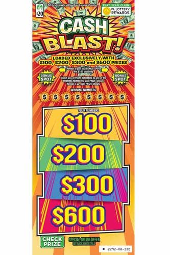 Cash Blast scratch-off ticket