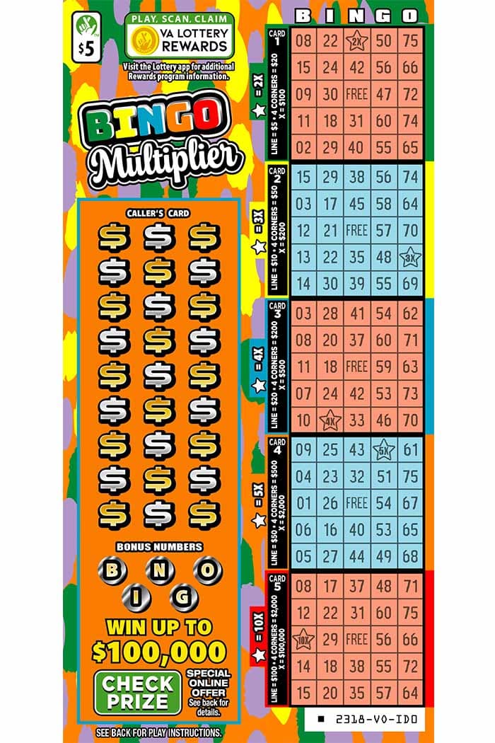 BINGO MULTIPLIER scratch-off ticket