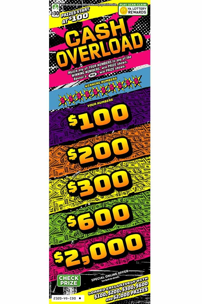 Cash Overload scratch-off ticket