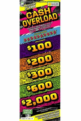 Cash Overload scratch-off ticket