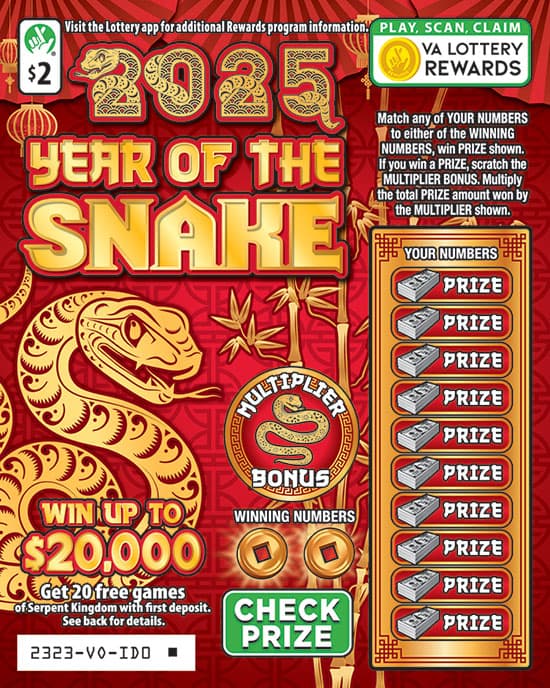 Year of the Snake scratch-off ticket