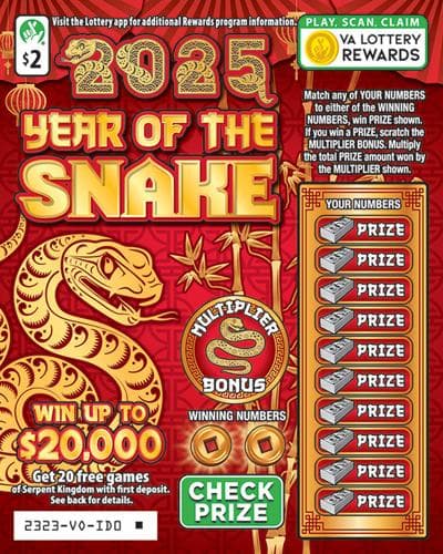 Year of the Snake scratch-off ticket