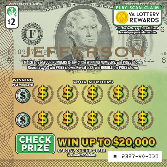 JEFFERSON scratch-off ticket