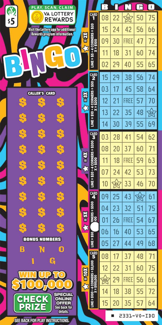 BINGO scratch-off ticket