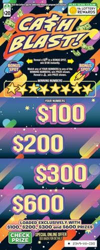 CASH BLAST scratch-off ticket