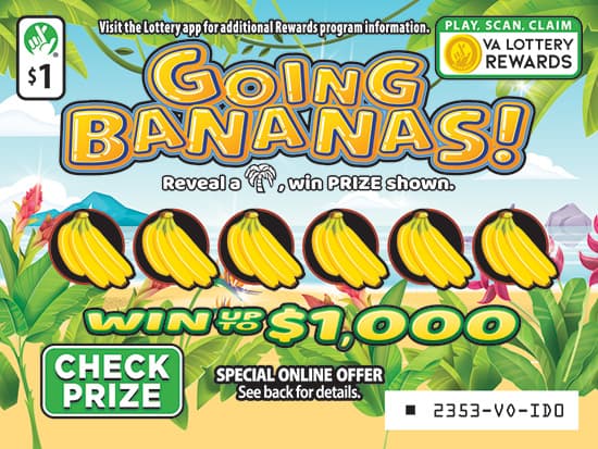 GOING BANANAS scratch-off ticket