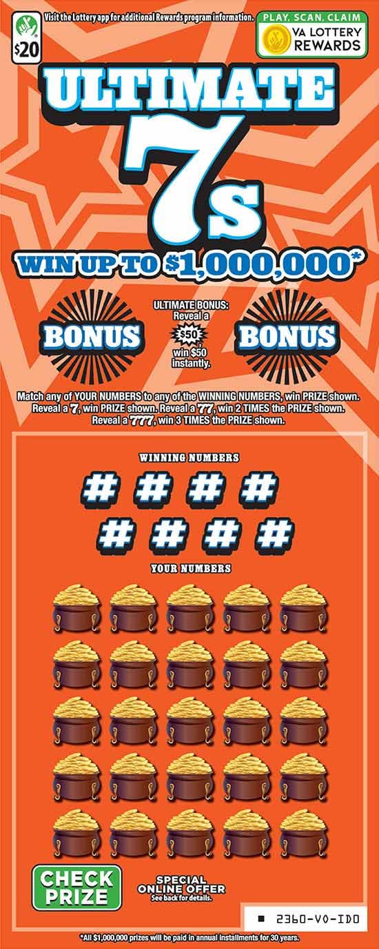 Ultimate 7s scratch-off ticket