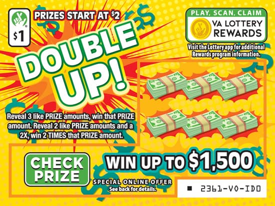 DOUBLE UP! scratch-off ticket
