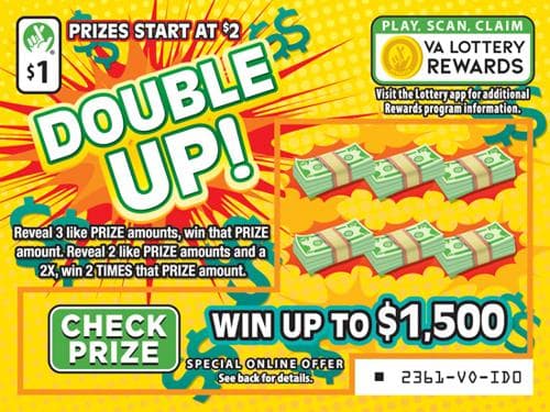 DOUBLE UP! scratch-off ticket