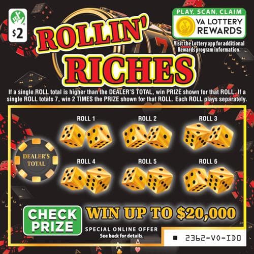 Rollin Riches scratch-off ticket