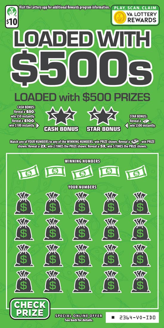 Loaded with $500s scratch-off ticket