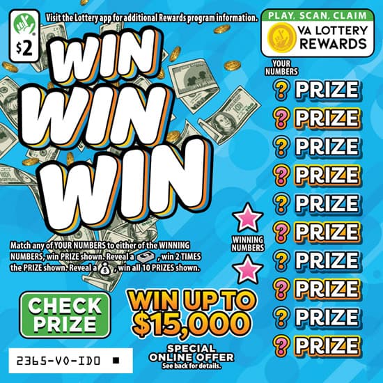 WIN WIN WIN scratch-off ticket