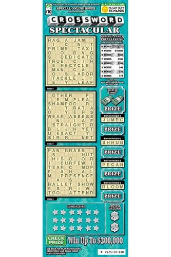 Crossword Spectacular scratch-off ticket