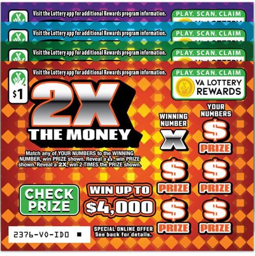 2X The Money scratch-off ticket
