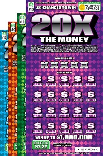 20X THE MONEY scratch-off ticket