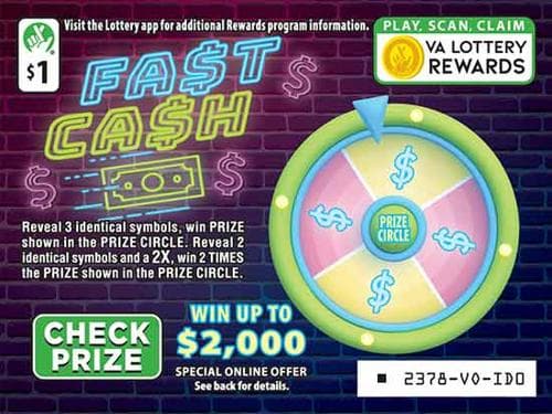 Fast Cash scratch-off ticket