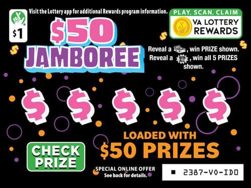 $50 JAMBOREE scratch-off ticket