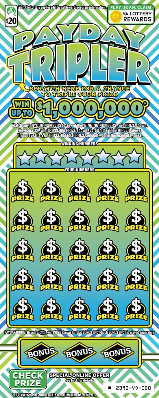 Payday Tripler scratch-off ticket