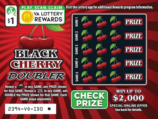 Black Cherry Doubler scratch-off ticket