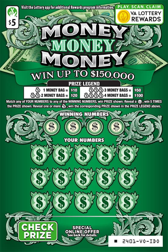 Money Money Money scratch-off ticket