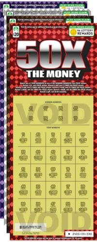 50X THE MONEY scratch-off ticket