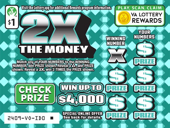 2X The Money scratch-off ticket