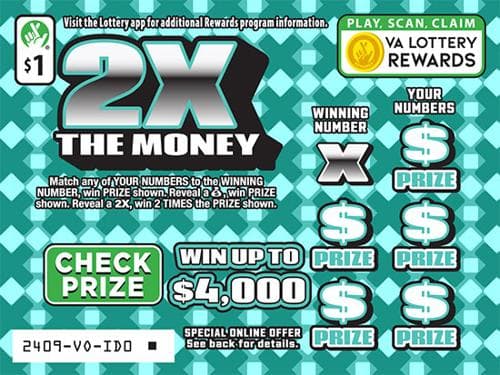 2X The Money scratch-off ticket