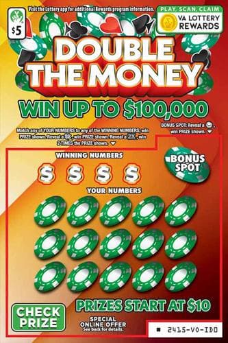 Double The Money scratch-off ticket