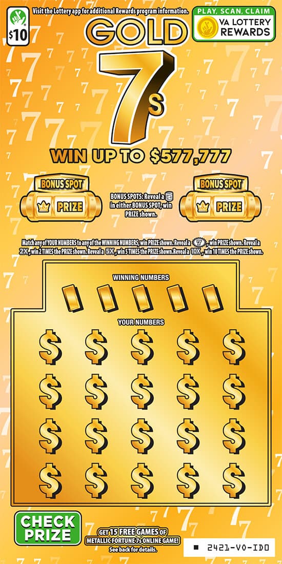 Gold 7s scratch-off ticket