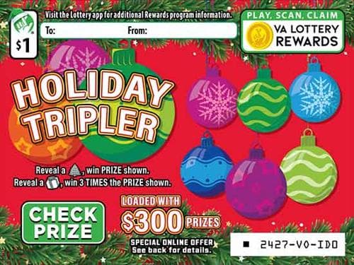 HOLIDAY TRIPLER scratch-off ticket