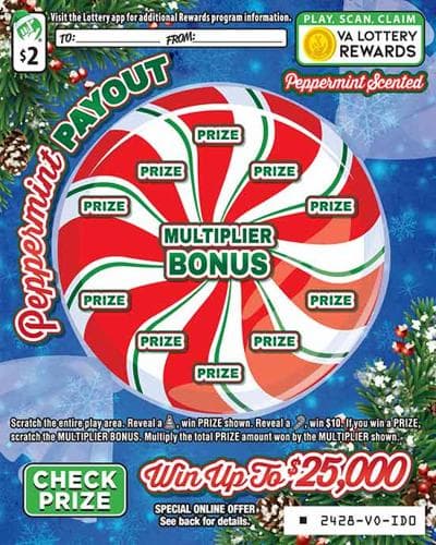 PEPPERMINT PAYOUT scratch-off ticket