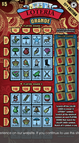LOTERIA GRANDE 11TH EDITION scratch-off ticket