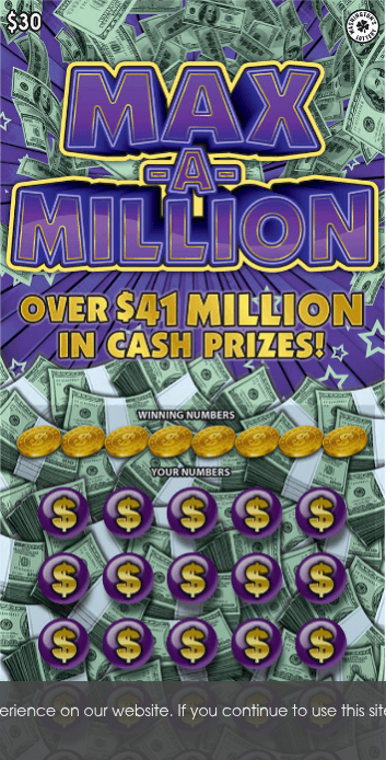 MAX-A-MILLION scratch-off ticket