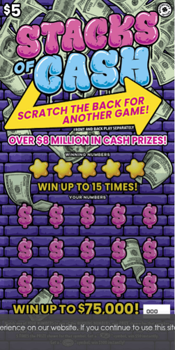 STACKS OF CASH scratch-off ticket