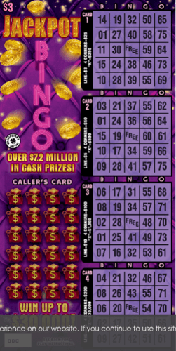 JACKPOT BINGO scratch-off ticket