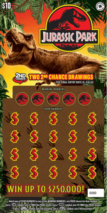 JURASSIC PARK scratch-off ticket