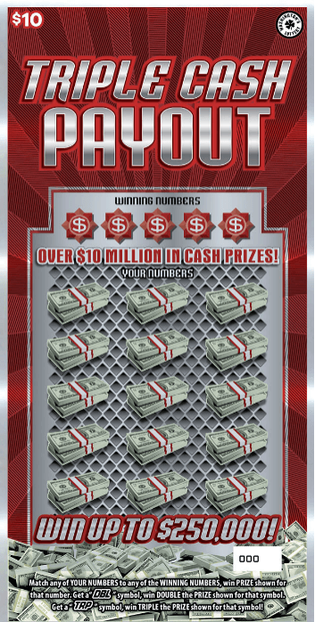 TRIPLE CASH PAYOUT scratch-off ticket