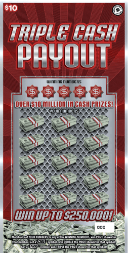 TRIPLE CASH PAYOUT scratch-off ticket