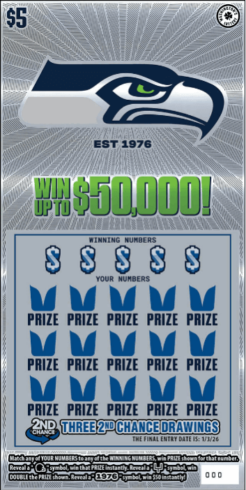 SEATTLE SEAHAWKS scratch-off ticket