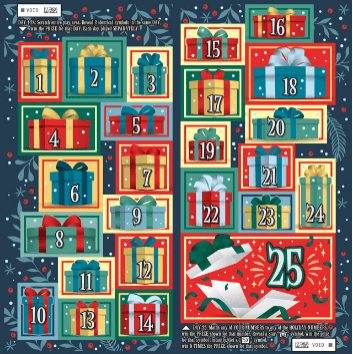 25 DAYS OF WINNING scratch-off ticket