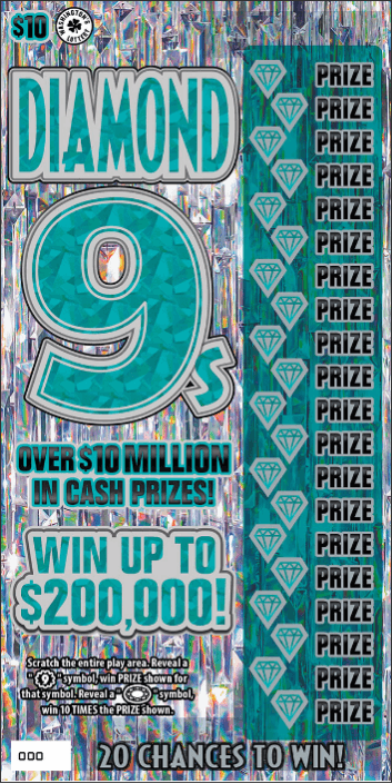 DIAMOND 9S scratch-off ticket